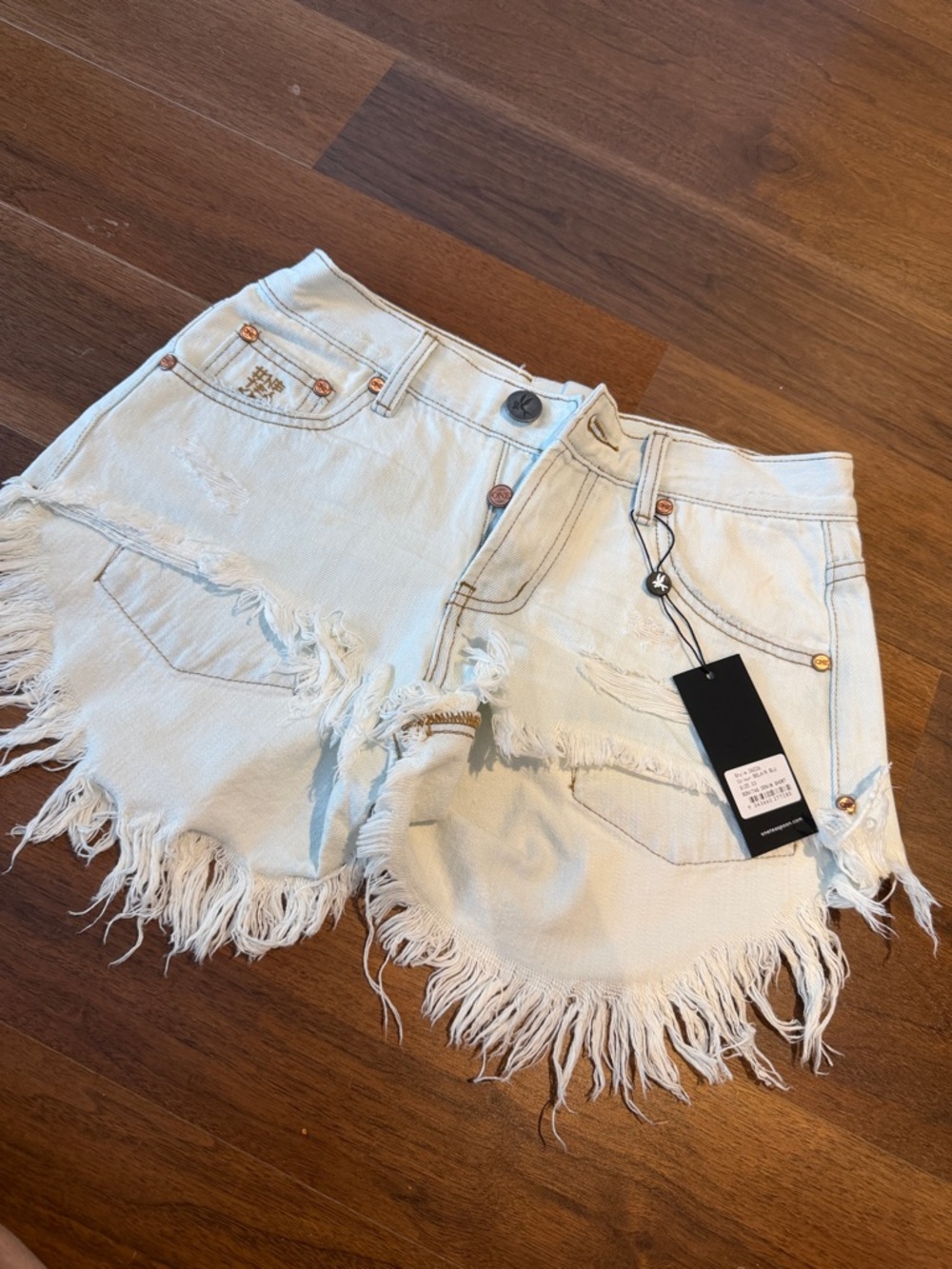 Nwt One Teaspoon Hem Light Blue Denim Shorts - Women
